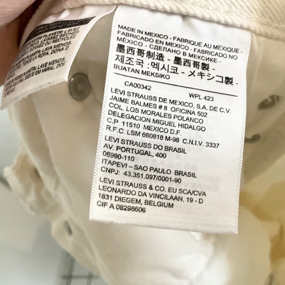 Levi’s 501 White Straight Relaxed fit Button fly Distressed Men or unisex 32x32 - Picture 7 of 16